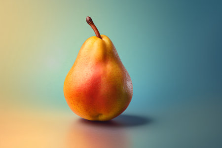 pear on a colored background. 3d rendering, 3d illustration.の素材