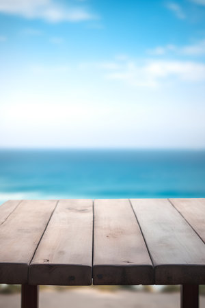 Table Top And Blur Nature of the Background. Ready for Your Designの素材