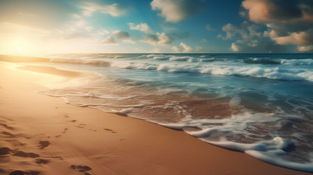 Beautiful seascape. Composite image of nature.の素材