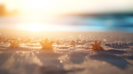 Crowns on the sand at sunset. 3d rendering.の素材
