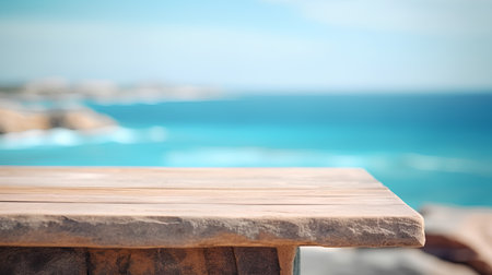 Table Top And Blur Nature of the Background. Ready For Your Designの素材