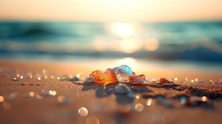 Wedding rings on the beach. Wedding concept. Wedding backgroundの素材