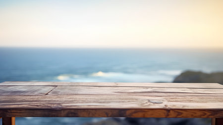 Table Top And Blur Nature of the Background. Ready For Your Designの素材
