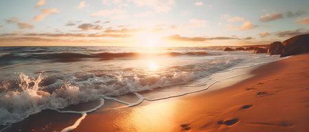 Beautiful seascape at sunrise. Composition of nature.の素材