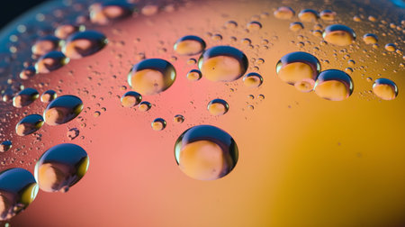 Drops of water on a colorful background. Close-up.の素材