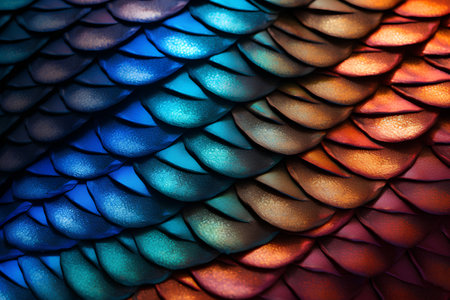 Abstract background of colorful snake skin texture. 3d render illustration.の素材