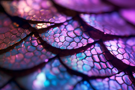 Macro closeup of a purple snake skin, digitally generated imageの素材