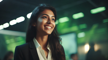 Portrait of a beautiful young businesswoman smiling at the camera.の素材