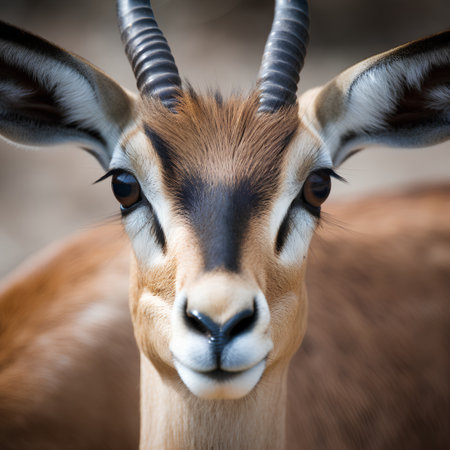 Close up of a gazelle antelope in the Kruger Park, South Africa.の素材