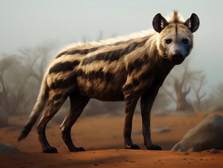 Spotted hyena - Crocuta crocuta - 3D renderの素材