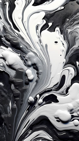 Black and white abstract background with paint splashes. 3d renderの素材