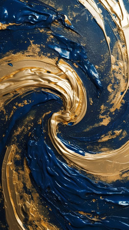 Abstract blue and gold background with paint splashes. Computer generated graphics.の素材