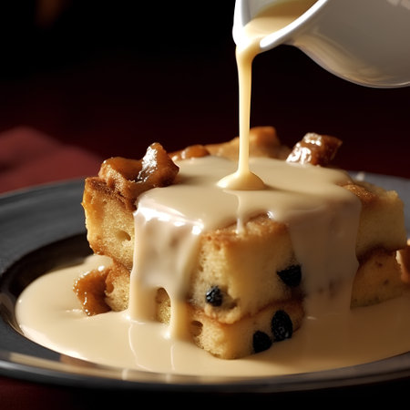 Pouring milk on waffles with raisins, selective focusの素材