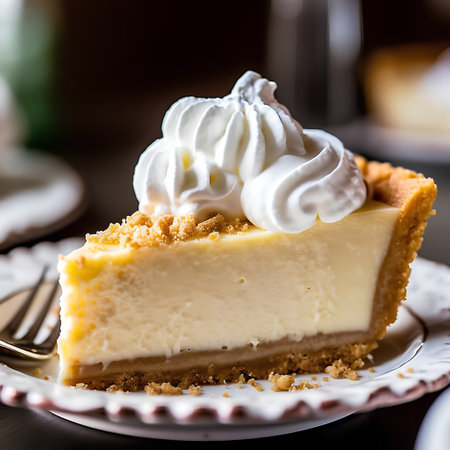 Piece of New York Cheesecake with Whipped Cream, squareの素材