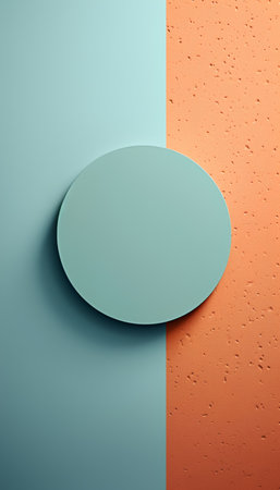 Abstract 3d rendering of geometric shape on colorful background. Minimal design.の素材