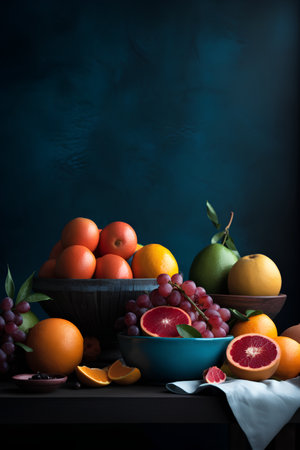 Variety of citrus fruit including lemons, lines, grapefruits and oranges.の素材