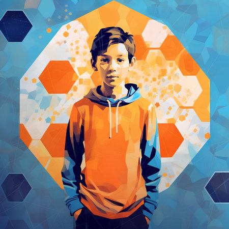 Portrait of a young man in sportswear on colorful background.の素材