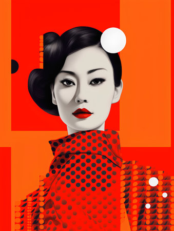 Beautiful girl in retro style. Pop art. Vector illustration.の素材
