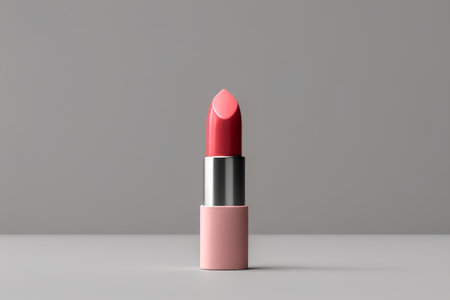 Lipstick on a grey background. 3d rendering mock upの素材