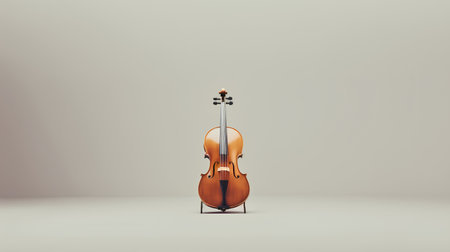3d render of a classical violin on a gray background. Music conceptの素材