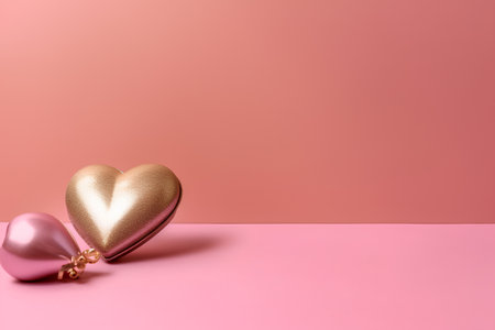 Valentine's day background with pink heart on pink background.の素材