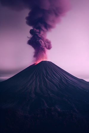 Volcanic eruption of Mount Bromo, Java, Indonesia.の素材