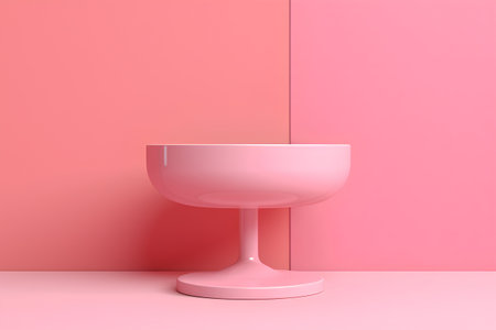 Minimalistic abstract background, 3d render, pink empty standの素材
