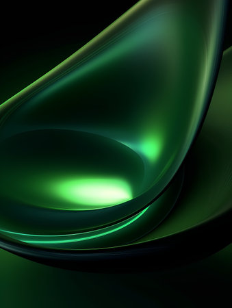 abstract background with smooth lines in green and black colors, computer generated imagesの素材