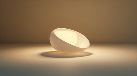 White egg on a yellow background. 3d rendering, 3d illustration.の素材