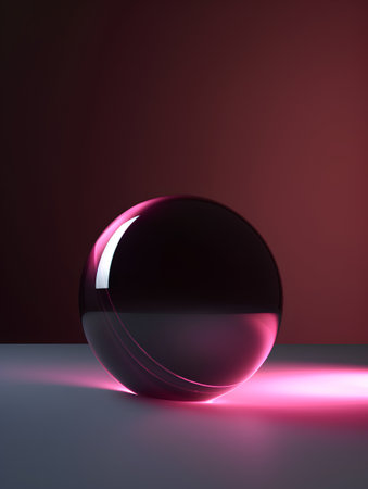 Glowing glass sphere on a dark background. 3d rendering.の素材