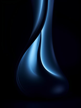 Abstract blue wavy background. 3d rendering, 3d illustration.の素材