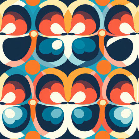 Seamless pattern with owls on a blue background. Vector illustration.の素材