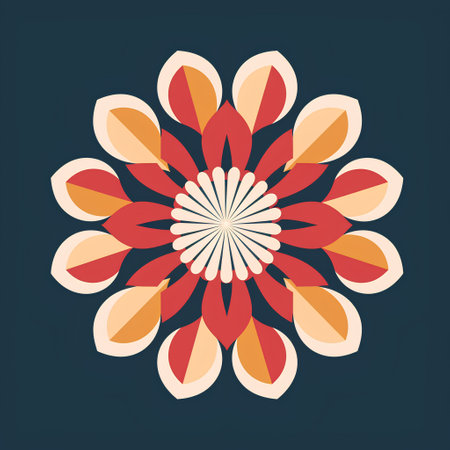Colorful flower mandala. Ethnic decorative element. Vector illustration.の素材