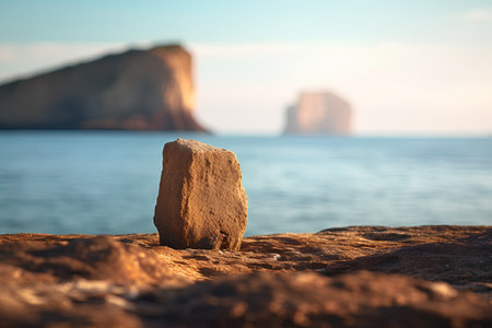 Rock on the coast of the Mediterranean Sea. Selective focus.の素材