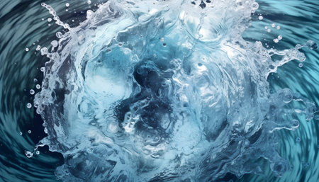 blue water splash macro close up abstract background with ripples and wavesの素材