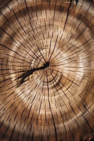 Cross section of tree trunk with annual rings. Abstract background and texture for design.の素材