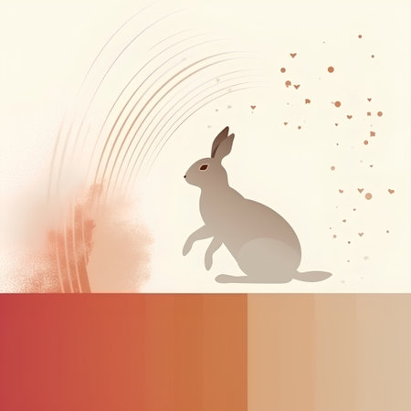 Rabbit on abstract background. Vector illustration. Eps 10 file.の素材