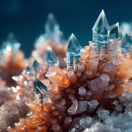Macro shot of crystals in the form of crystals. 3d renderingの素材