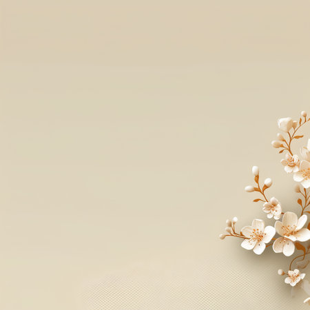 White jasmine flowers on light beige background. Vector illustration.の素材
