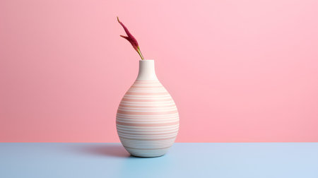 Vase on a blue-pink background. 3d renderingの素材