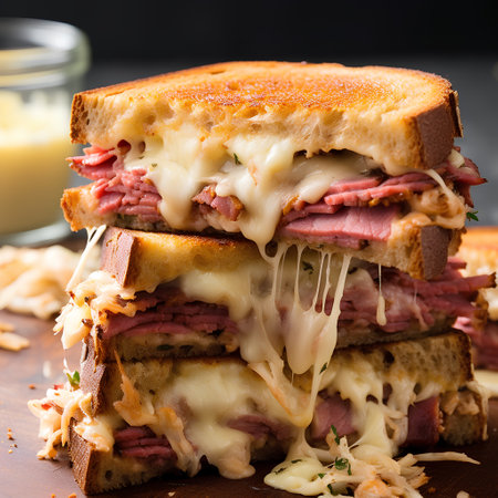 Sandwich with roast beef, mozzarella cheese and mayonnaiseの素材