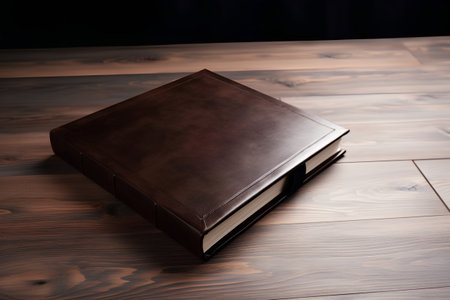Book on the wooden table. Vintage style, shallow depth of field.の素材