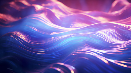 3d rendering of abstract fractal blue and purple wavy backgroundの素材