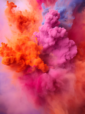 Abstract colorful smoke on a dark background. 3d rendering, 3d illustration.の素材