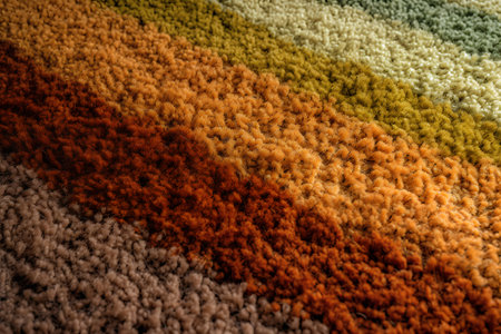 Colorful carpet texture background. Close-up. Selective focus.の素材