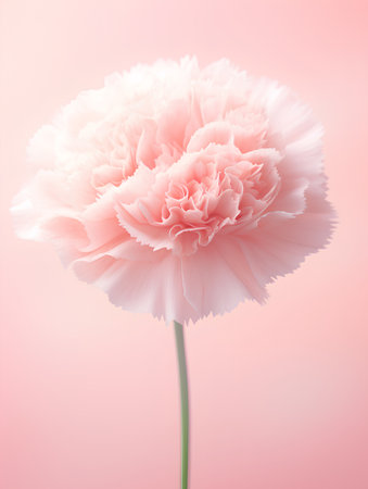 Beautiful pink carnation flower isolated on white background. Vector illustration.の素材