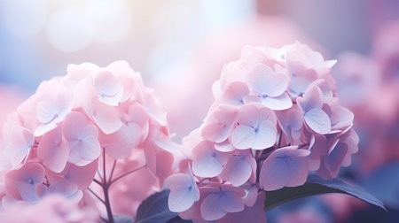 Hydrangea flowers in soft color and blur style for background.の素材
