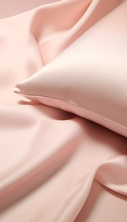 close up of folds in pink satin fabric, 3d renderの素材