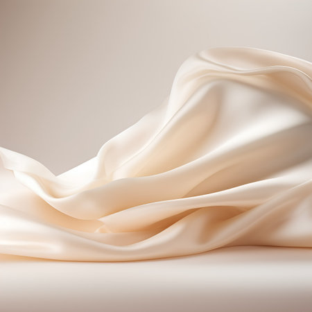 Abstract background of white silk or satin. 3d render illustrationの素材