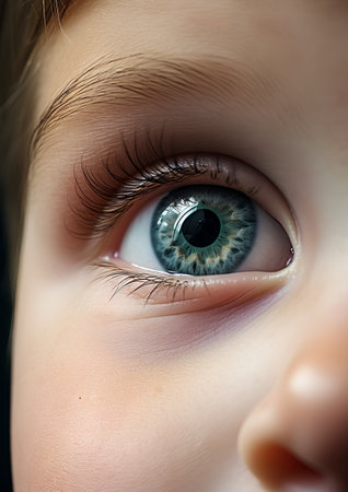 Macro shot of a beautiful child's eye. Close up.の素材